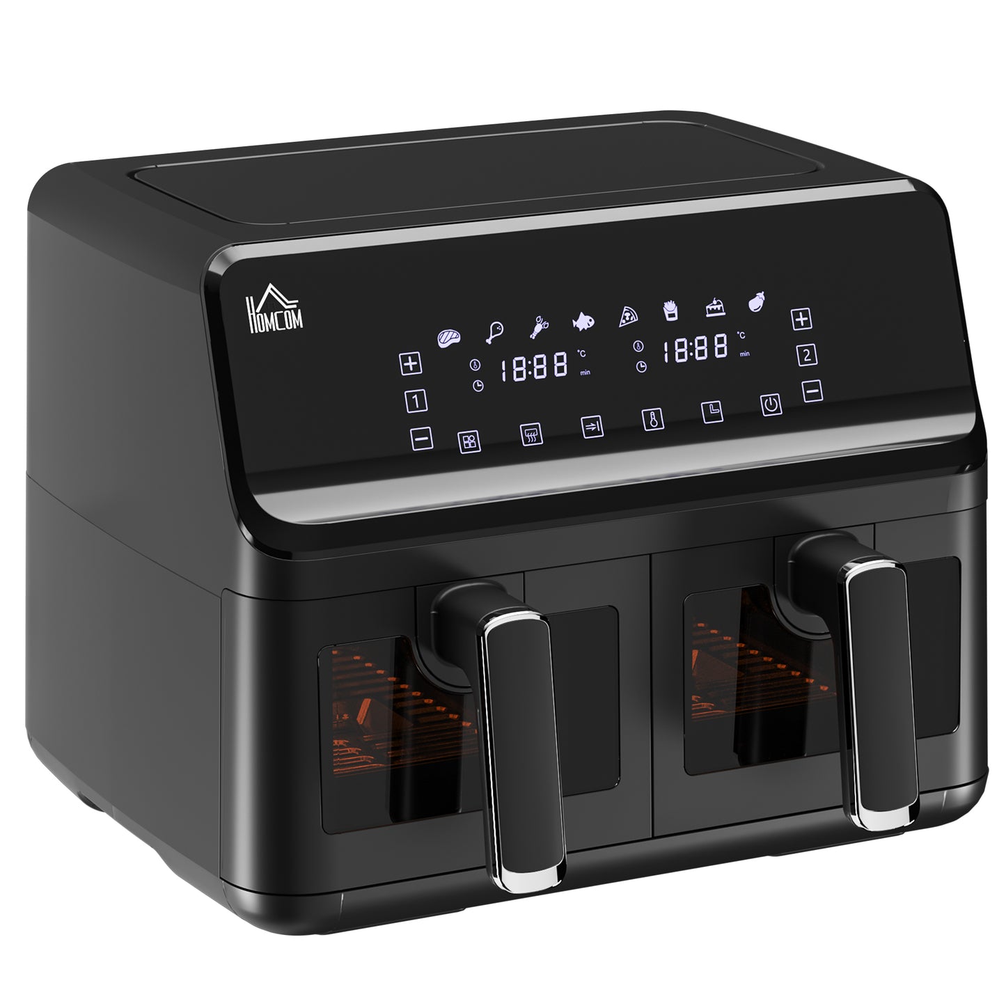 8L Dual Basket 8-in-1 Air Fryer Oven With Digital Display