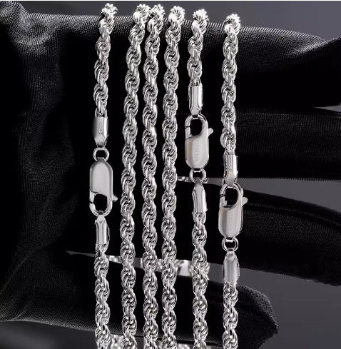 S925 Twists Chain Necklace For Men And Women