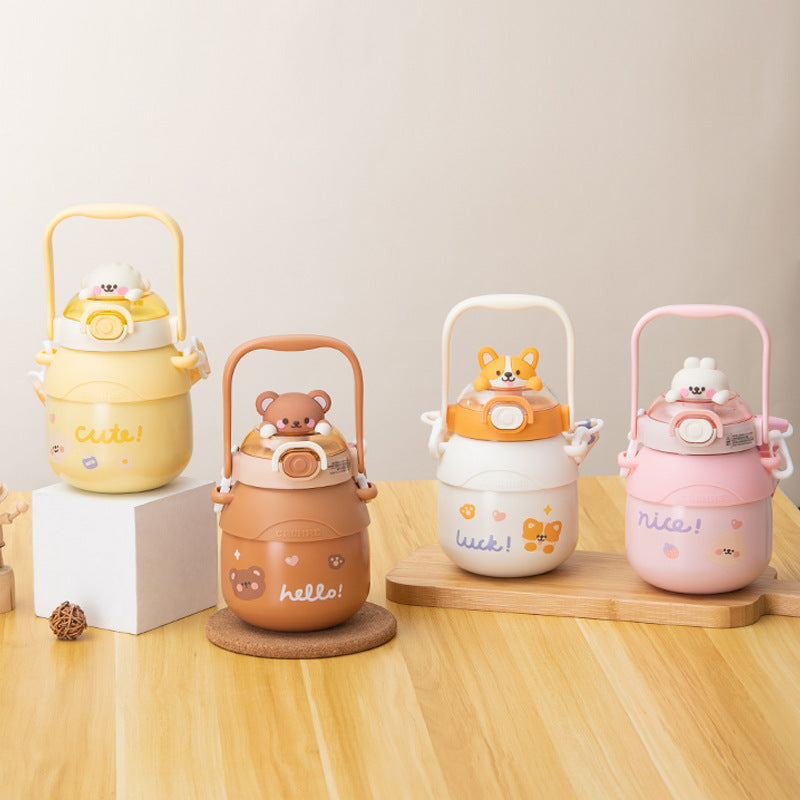 Hug Animal Insulation Outdoor Pot Belly Straw Cup